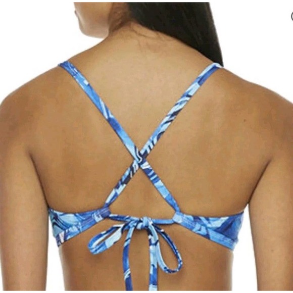 Peyton & Parker Blue Tie Dye Strappy Bikini Swim Top - Picture 2 of 9